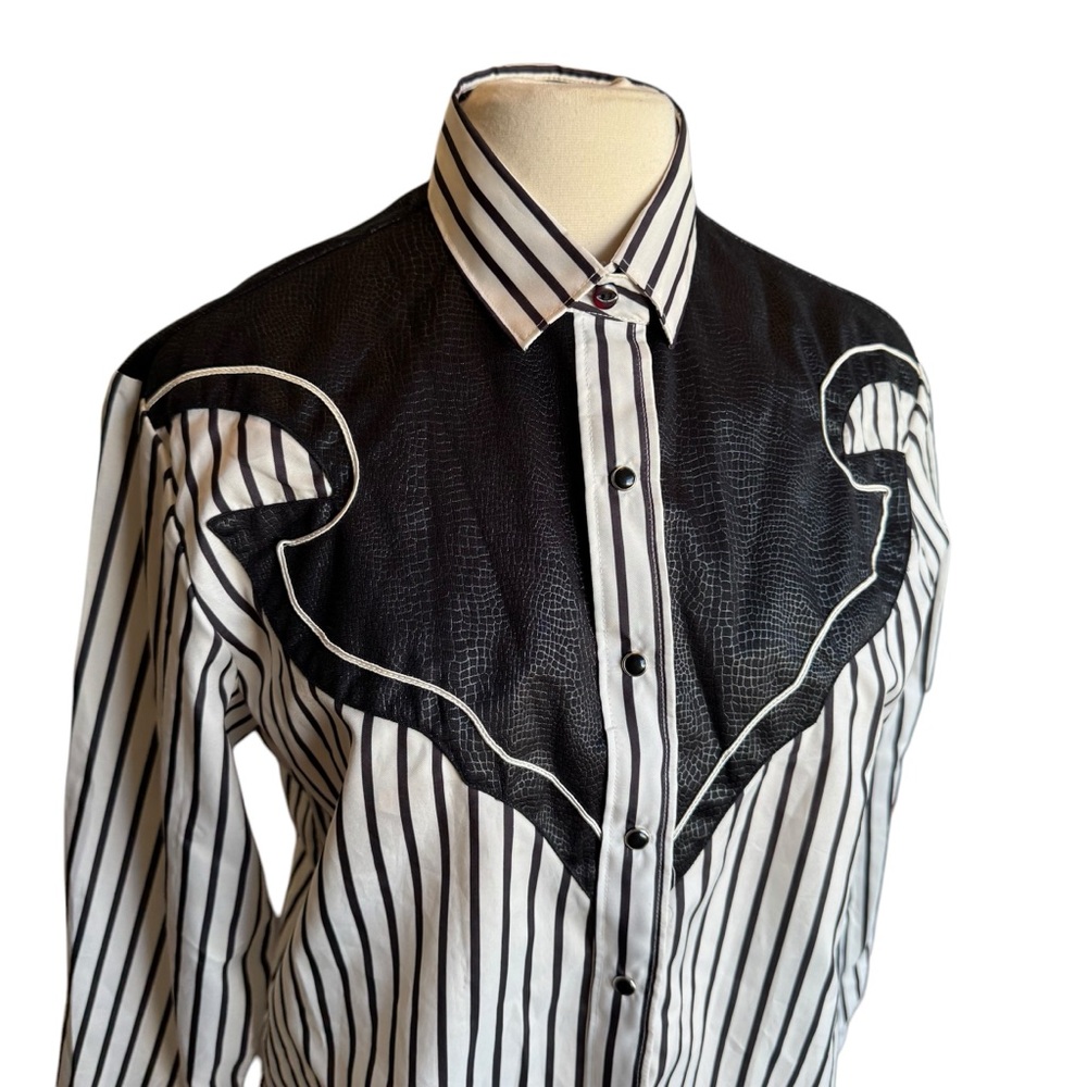 80’s Cameo Rose Womens Western Shirt Size  11/12 Stripes Rodeo Style Cowgirl - Picture 2 of 4